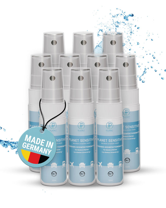 Planet Sensitive® - Alkoholfreies Desinfektionsmittel für Flächen, Oberflächen & Hände | Wirksam gegen Bakterien, Viren, Pilze, Sporen, Schimmel & entfernt Gerüche | Basisch