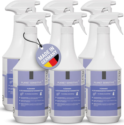 PI - Alkoholfreies Flächendesinfektionsmittel 1L – Desinfektionsmittel für Flächen & Oberflächen – Schnelldesinfektion Planet Sensitive® für Haushalt, Küche & Bad – Made in Germany