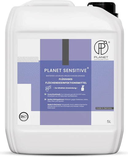 PI - Alkoholfreies Flächendesinfektionsmittel 1L – Desinfektionsmittel für Flächen & Oberflächen – Schnelldesinfektion Planet Sensitive® für Haushalt, Küche & Bad – Made in Germany