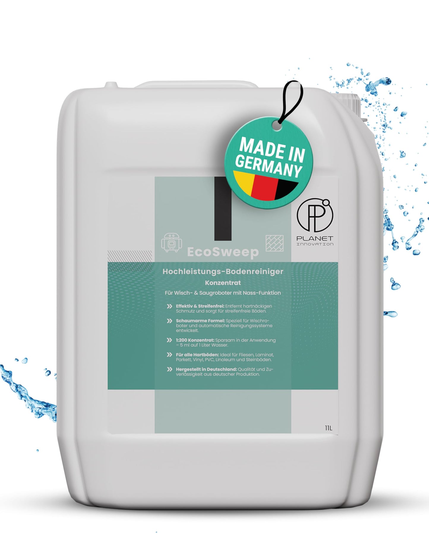 EcoSweep – 1L Profi-Bodenreiniger Konzentrat (1:200) für Wisch- & Saugroboter mit Nassfunktion | Streifenfrei, materialschonend, kraftvoll gegen Schmutz | Kompatibel mit Roborock, Dreame, Ecovacs
