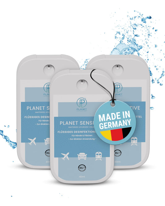 Hygiene unterwegs – alkoholfreies Desinfektionsspray Planet Sensitive | kompakt & gebrauchsfertig