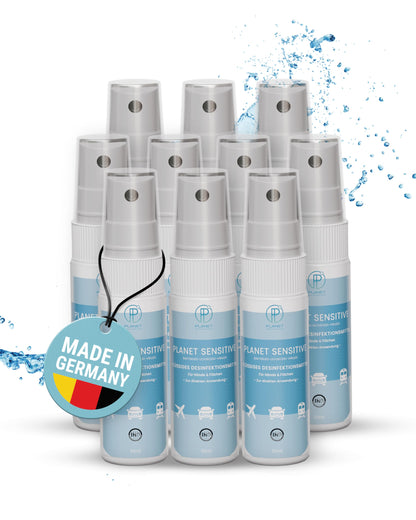 Planet Sensitive® - Alkoholfreies Desinfektionsmittel für Flächen, Oberflächen & Hände | Wirksam gegen Bakterien, Viren, Pilze, Sporen, Schimmel & entfernt Gerüche | Basisch