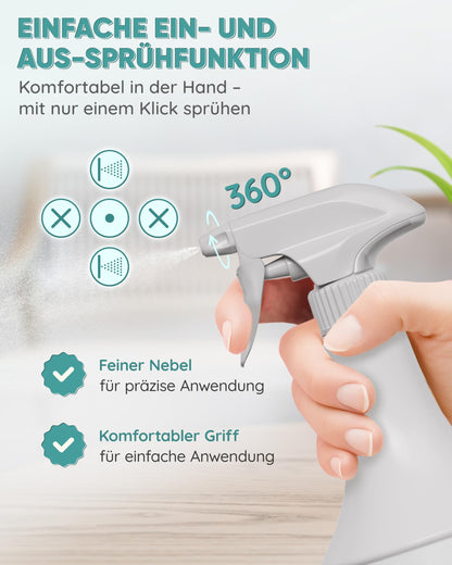 Sprühflaschen mit Zerstäuber – Nachfüllbare Mehrweg – 1000 ml Sprühbehälter im Vorratspack