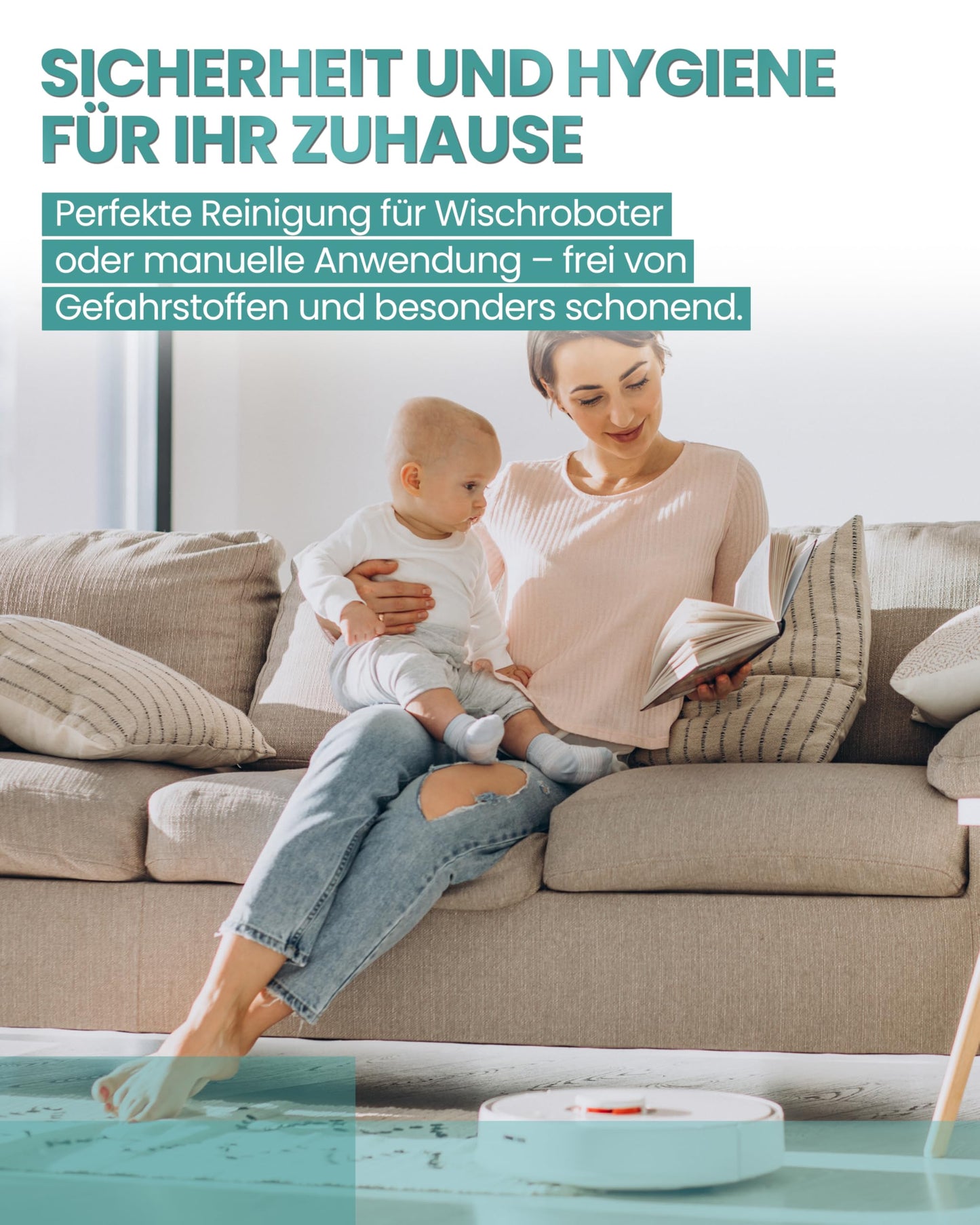 EcoSweep – 1L Profi-Bodenreiniger Konzentrat (1:200) für Wisch- & Saugroboter mit Nassfunktion | Streifenfrei, materialschonend, kraftvoll gegen Schmutz | Kompatibel mit Roborock, Dreame, Ecovacs