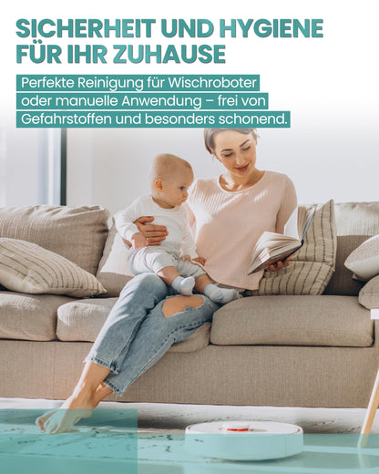 EcoSweep – 1L Profi-Bodenreiniger Konzentrat (1:200) für Wisch- & Saugroboter mit Nassfunktion | Streifenfrei, materialschonend, kraftvoll gegen Schmutz | Kompatibel mit Roborock, Dreame, Ecovacs