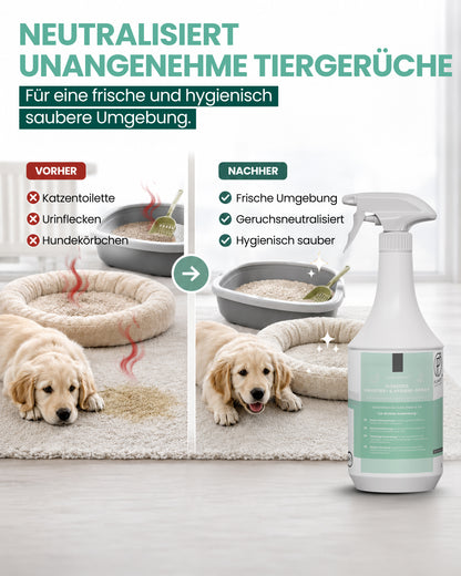 Haustiere Hygiene-Spray & Desinfektionsmittel für Hund, Katze & Co | Planet Sensitive® gegen Bakterien, Viren, Pilze & Sporen | Geruchsbeseitigung Kleintiere | Made in Germany