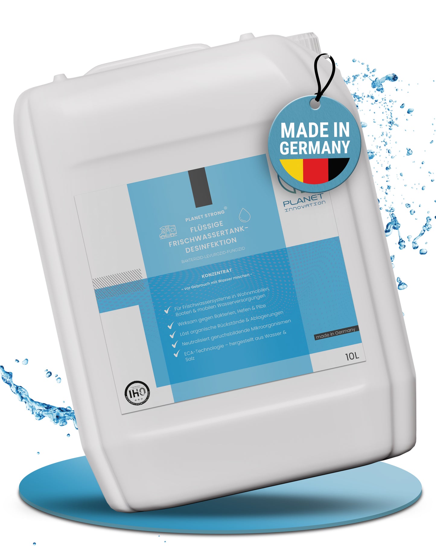 Frischwassertank-Reiniger für Wohnmobil & Wohnwagen – Planet Strong® zur Tankhygiene | Tankdesinfektion | Made in Germany
