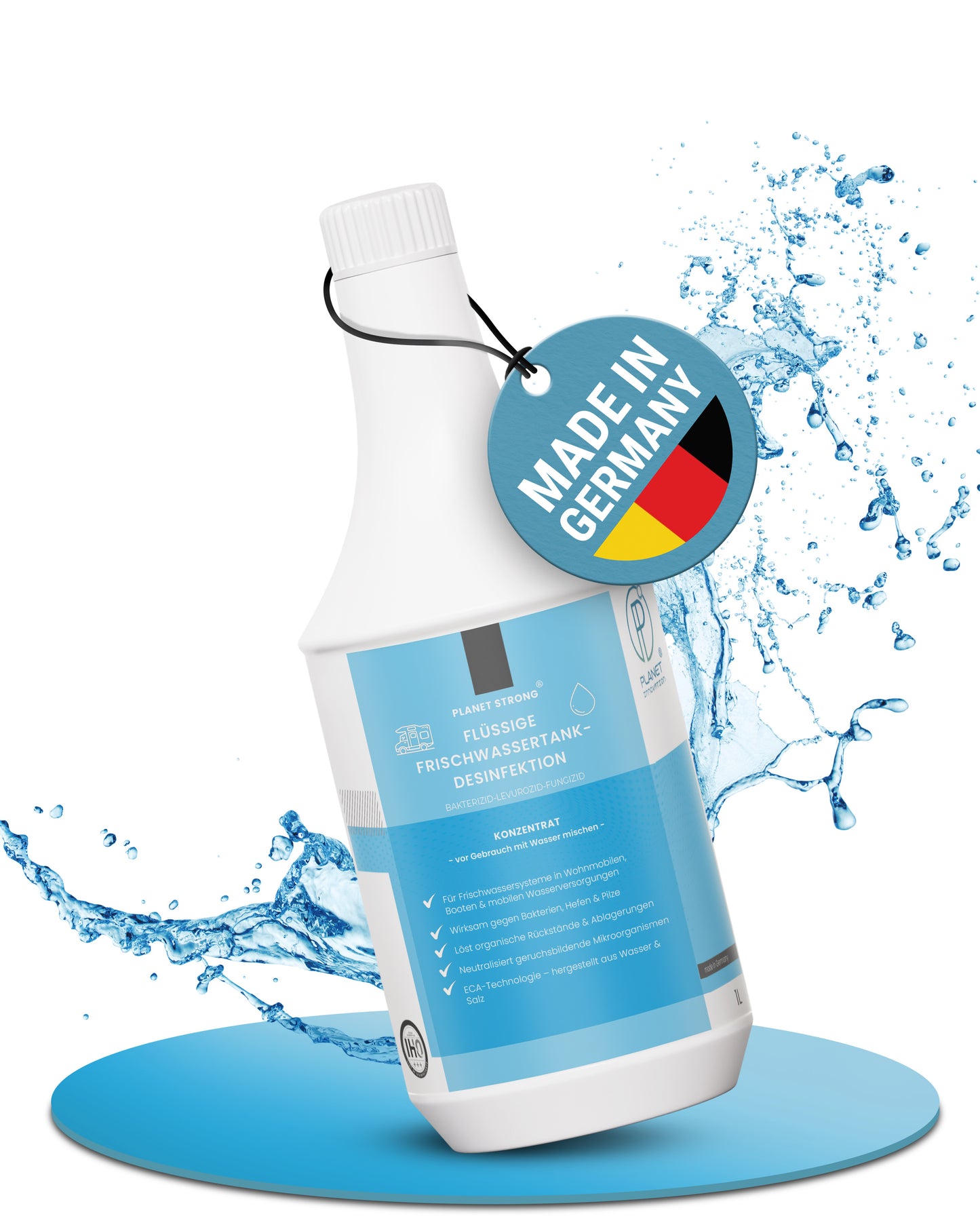 Frischwassertank-Reiniger für Wohnmobil & Wohnwagen – Planet Strong® zur Tankhygiene | Tankdesinfektion | Made in Germany
