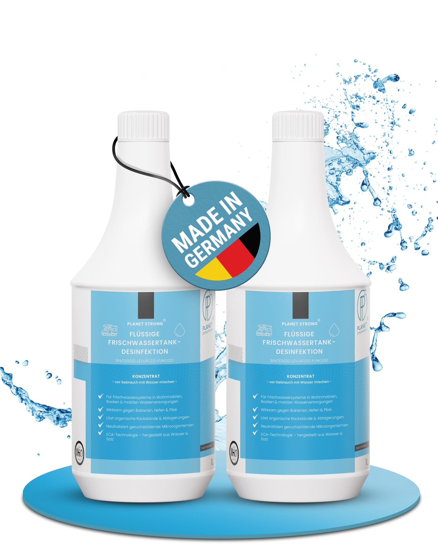 Frischwassertank-Reiniger für Wohnmobil & Wohnwagen – Planet Strong® zur Tankhygiene | Tankdesinfektion | Made in Germany
