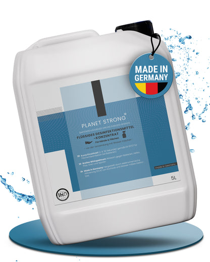 Planet Strong® – Flächendesinfektionsmittel Konzentrat | Für Küche, Bad & Oberflächen | Alkoholfrei & basisch | Wirksam gegen Bakterien, Viren, Pilze, Schimmel & Gerüche | Made in Germany