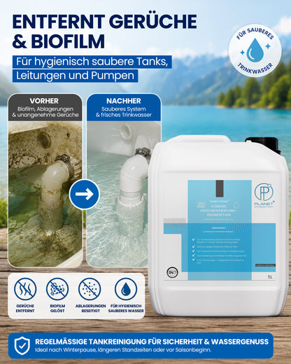 Frischwassertank-Reiniger für Wohnmobil & Wohnwagen – Planet Strong® zur Tankhygiene | Tankdesinfektion | Made in Germany