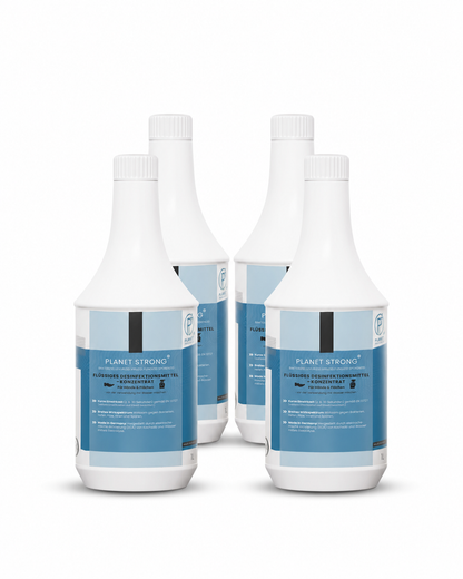 Planet Strong® – Flächendesinfektionsmittel Konzentrat | Für Küche, Bad & Oberflächen | Alkoholfrei & basisch | Wirksam gegen Bakterien, Viren, Pilze, Schimmel & Gerüche | Made in Germany