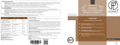 Stalldesinfektionsmittel Konzentrat Planet Strong® – Wirksam gegen Bakterien, Pilze & behüllte Viren (z. B. Influenza-Viren) – Für Ställe, Tierhaltung, Flächen & Futterstellen | Made in Germany
