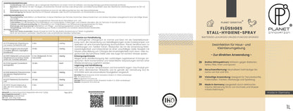 Stall-Hygiene Spray – Desinfektionsmittel für Käfige, Ställe & Tierbereiche | Wirksam gegen Bakterien, Pilze & behüllte Viren (z. B. Influenza-Viren) | Planet Sensitive® zur Flächendesinfektion