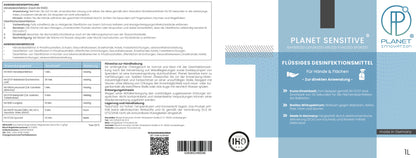 Planet Sensitive® - Alkoholfreies Desinfektionsmittel für Flächen, Oberflächen & Hände | Wirksam gegen Bakterien, Viren, Pilze, Sporen, Schimmel & entfernt Gerüche | Basisch